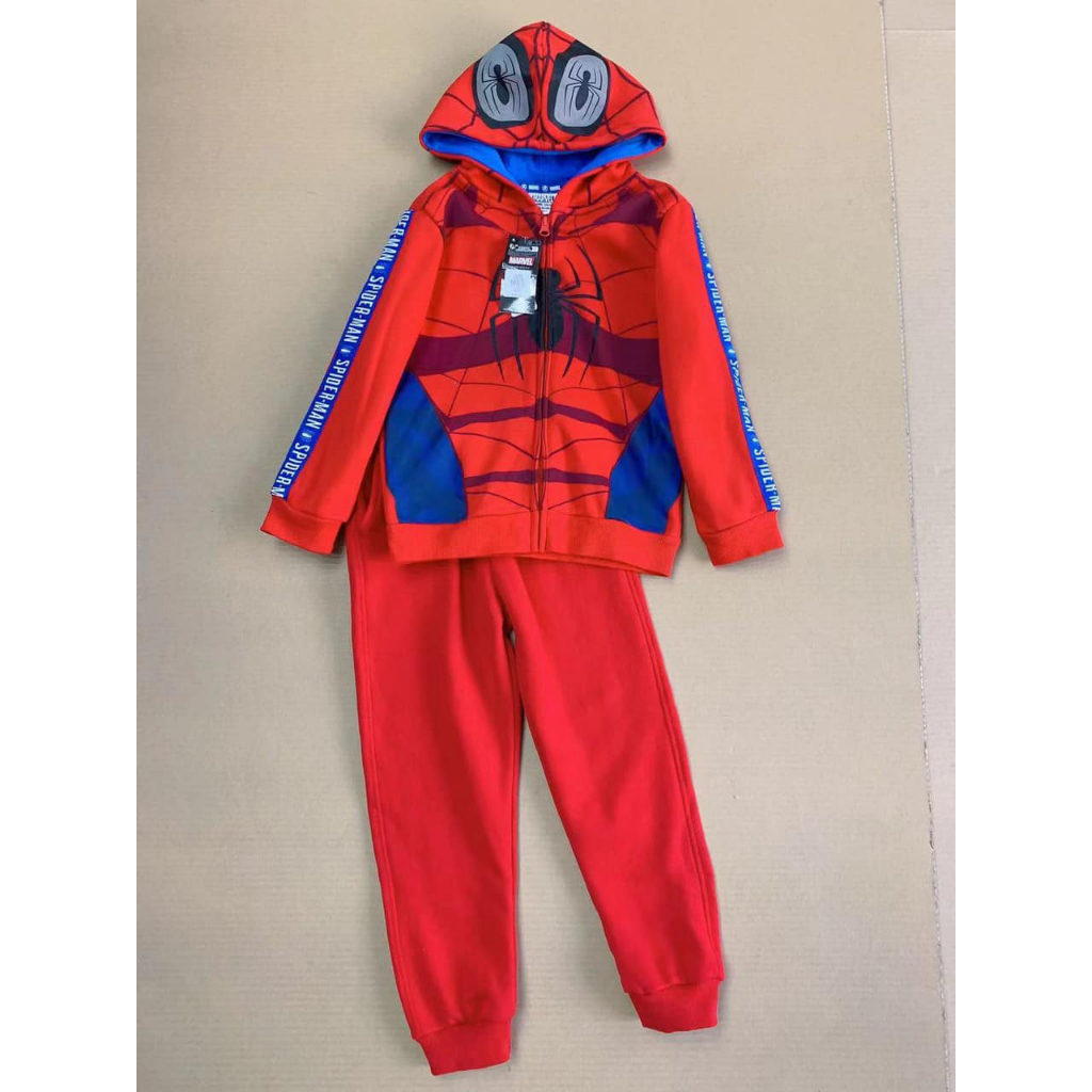 Bộ nỉ siêu nhận nhện có mũ dành cho bé