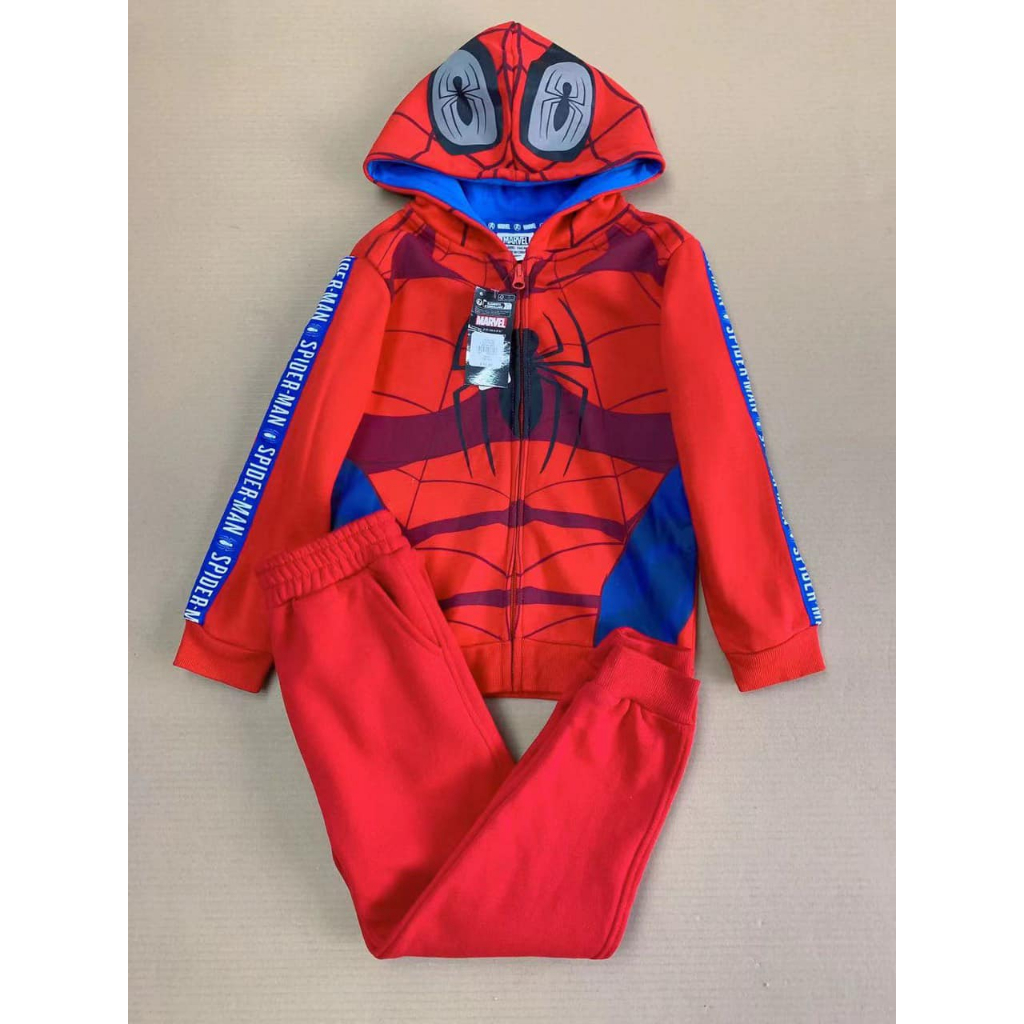 Bộ nỉ siêu nhận nhện có mũ dành cho bé