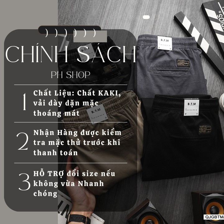 Quần jogger nam kaki cạp chun trơn bo gấu phong cách năng động trẻ trung