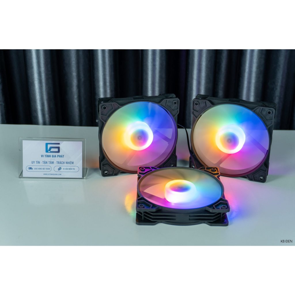 Quạt tản nhiệt, Fan Case Led RED MOON / COOLMOON K8 RGB LED bền bỉ và mát (không Hub) - Tặng Ốc
