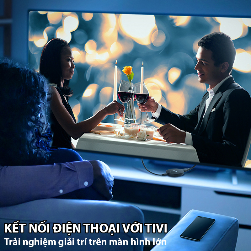 HDMI không dây cho Điện Thoại  Tivi Ugreen 10944 60356 WiFi 2.4G/5G 4K@30Hz chính hãng