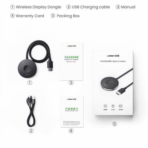 HDMI không dây cho Điện Thoại  Tivi Ugreen 10944 60356 WiFi 2.4G/5G 4K@30Hz chính hãng