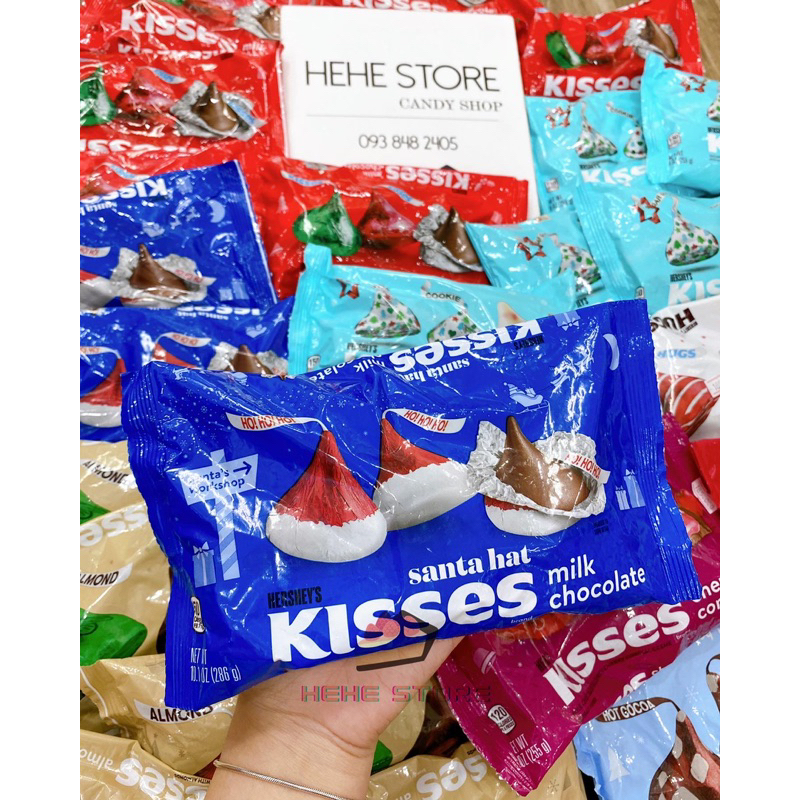 Quà Giáng Sinh Socola ú kisses nuggets Hershey’s mẫu mới nhất nhiều vị