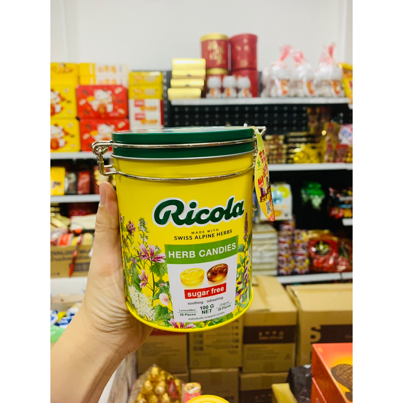 Kẹo ngậm ho thảo dược Ricola Original Đức hộp 180 viên giảm ho, khàn giọng 250gr