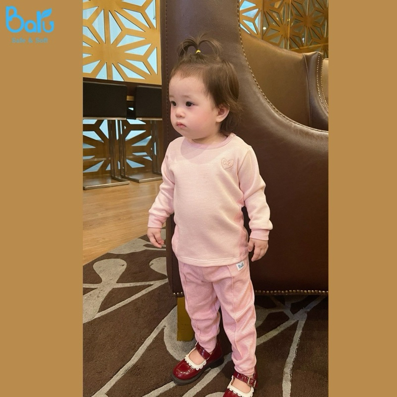 Bộ dài tay Baru vải nỉ mềm mịn cho bé trai bé gái