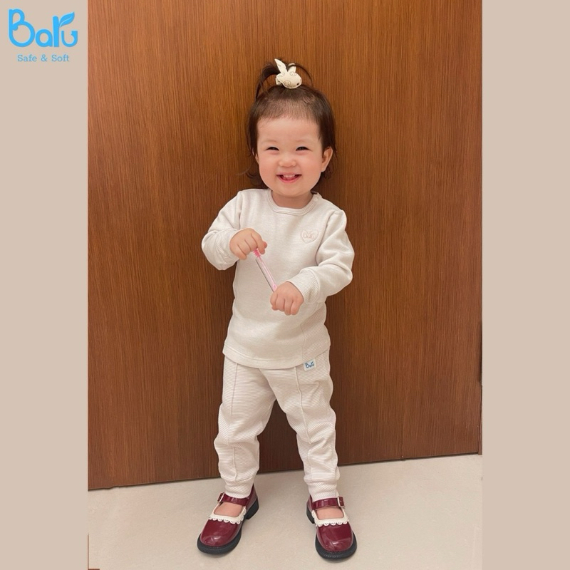 Bộ dài tay Baru vải nỉ mềm mịn cho bé trai bé gái