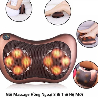 Gối Massage Cổ Vai Gáy Hồng Ngoại 8 Bi Cao Cấp Công Nghệ Nhật Bản