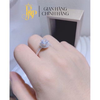  Nhẫn tròn BNP đá chủ cao. Bạc ta cho nữ 