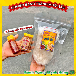 COMBO Bánh tráng MUỐI SẶC CAY XỐN LÈ - TẶNG SỐT - Bánh tráng Mạnh Hùng