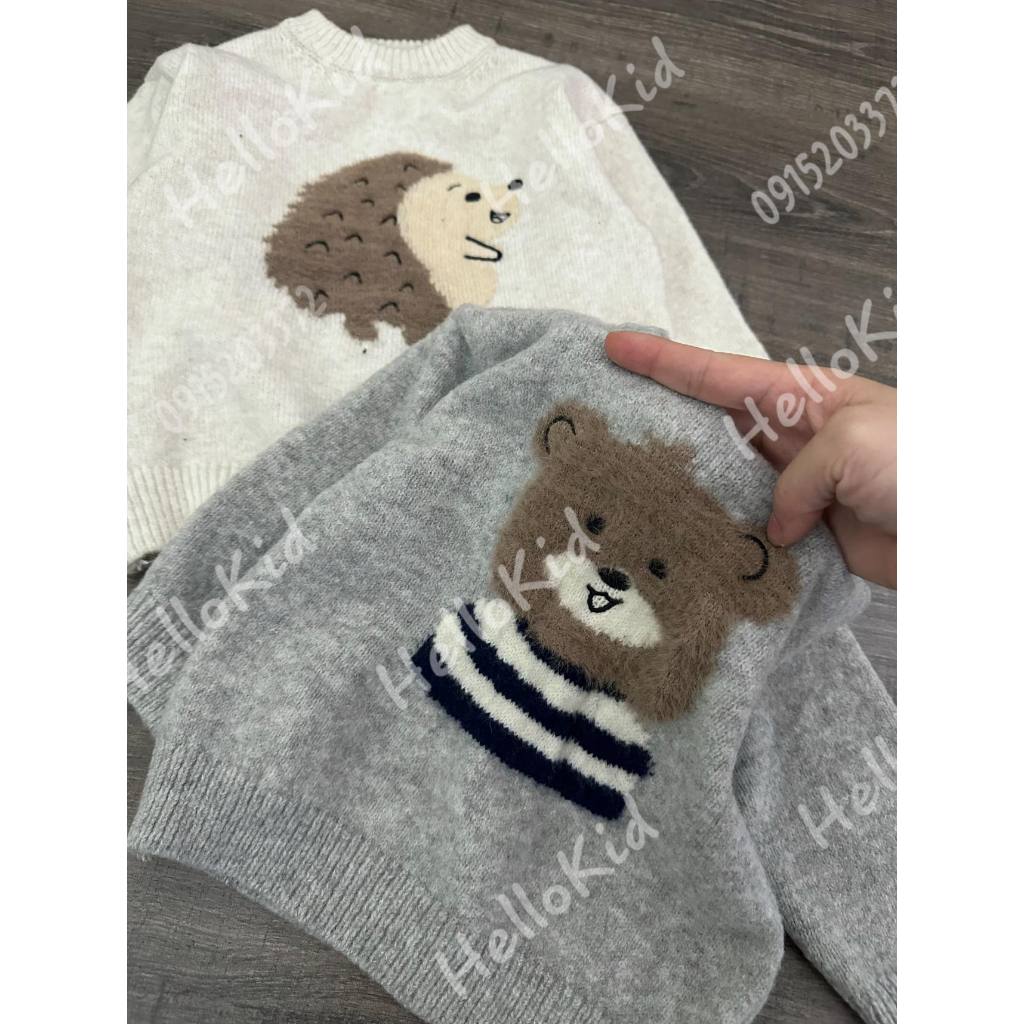 Áo len phối hình lông ngộ nghĩnh cho bé zxr