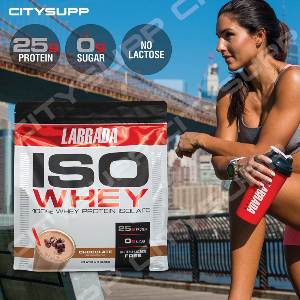 Labrada ISO WHEY, 100% Whey Protein Isolate , 25g Whey Protein Isolate 100%,  Glutamine, Không Lactose