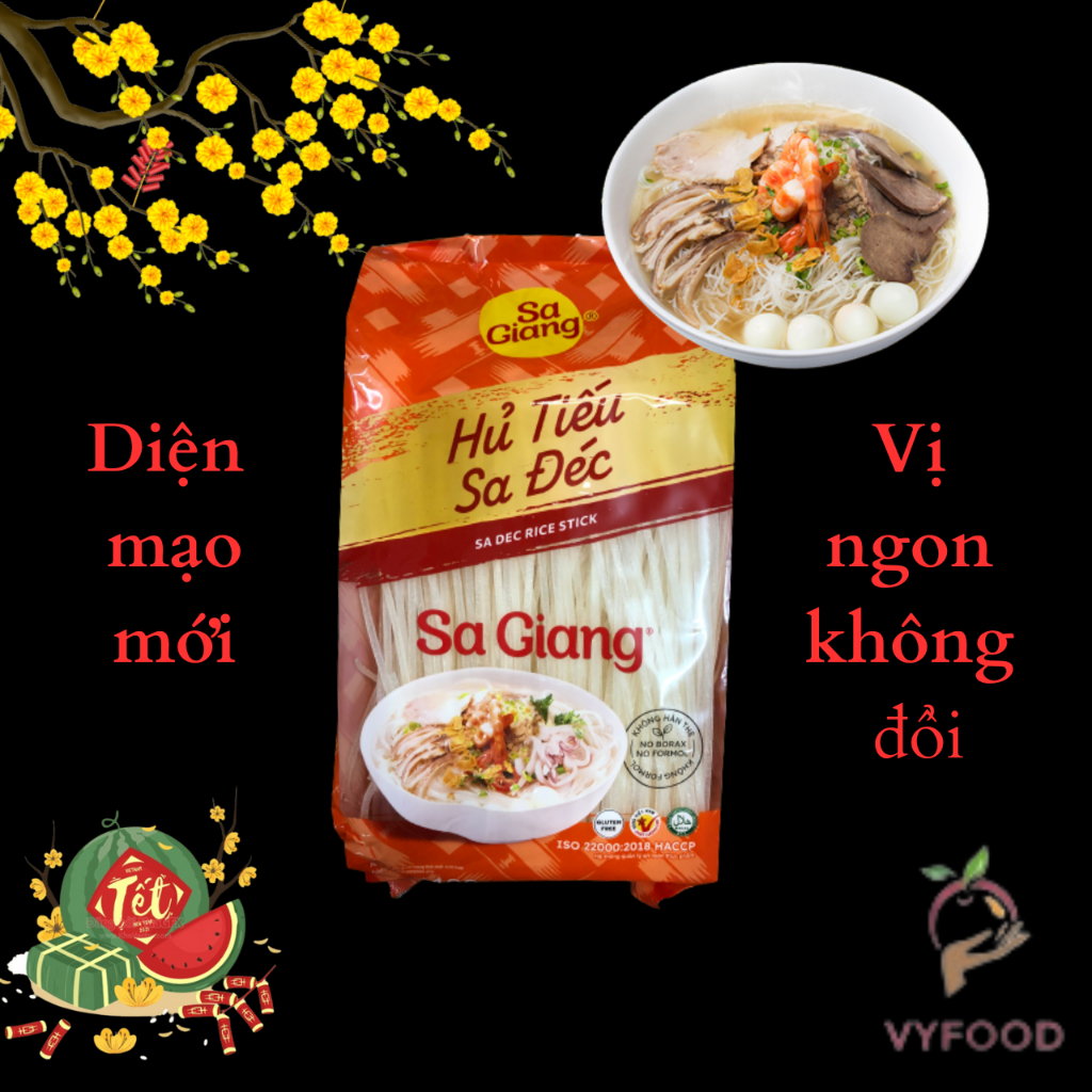 Hủ tiếu Sa Đéc Sa Giang túi 400g dai, ngon, làm hủ tiếu xào chính gốc Sa Đéc
