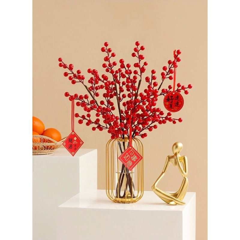 Bình đào đông Tết 2024 may mắn mạ vàng chào Xuân 2024