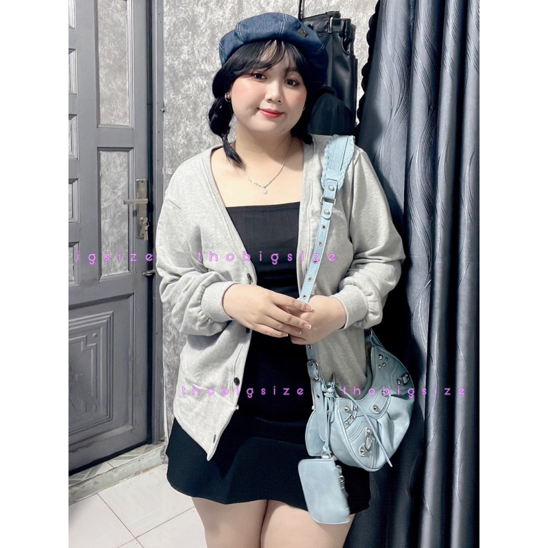 Áo Khoác Thun Nỉ Cardigan Bigsize Freesize Dưới 90kg