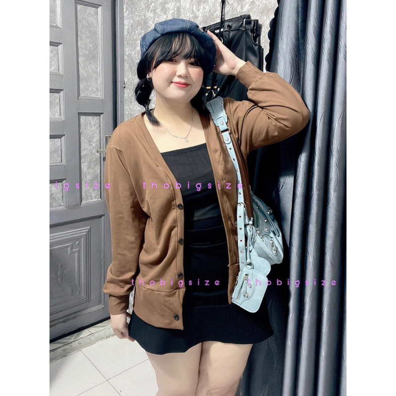 Áo Khoác Thun Nỉ Cardigan Bigsize Freesize Dưới 90kg