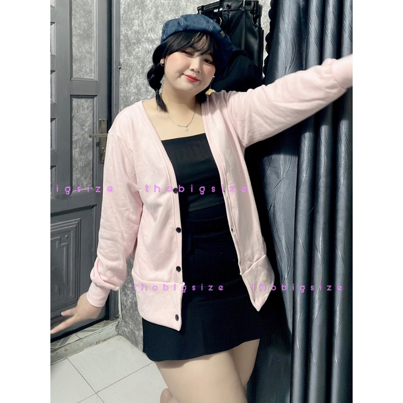Áo Khoác Thun Nỉ Cardigan Bigsize Freesize Dưới 90kg