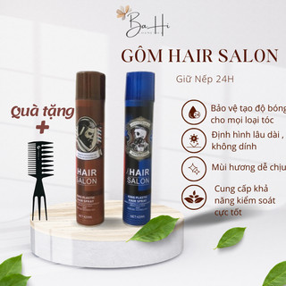 Gôm xịt tóc hair salon baber | gôm giữ nếp tạo kiểu nam nữ 24h | chính hãng bahi cosmetic