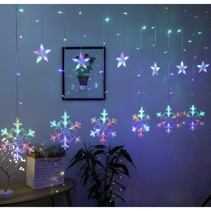 Màn led bông tuyết và sao