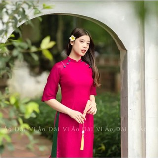 Áo dài cách tân dáng xuông thiết kế màu hồng sen
