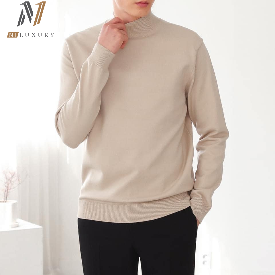 Áo len lông cừu cổ cao nam dài tay mùa đông ấm áp thời trang phong cách Hàn Quốc- N1LUXURY