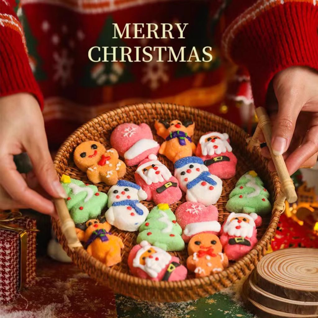 Kẹo Dẻo Bông Đường Noel, Kẹo Bông Gòn Trang Trí Giáng Sinh, Kẹo Marshmallow Cây Thông Tiệm Ăn Vặt Thuỳ Bùi
