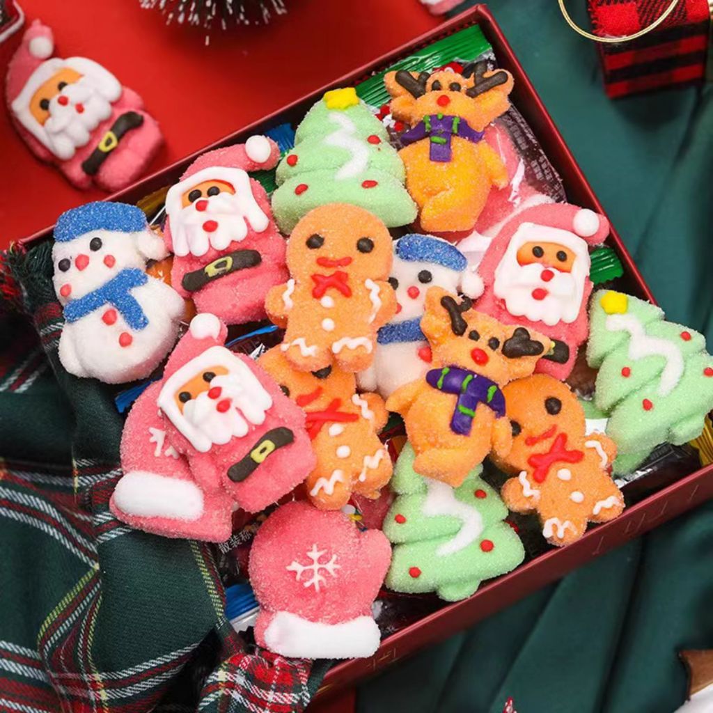 Kẹo Dẻo Bông Đường Noel, Kẹo Bông Gòn Trang Trí Giáng Sinh, Kẹo Marshmallow Cây Thông Tiệm Ăn Vặt Thuỳ Bùi