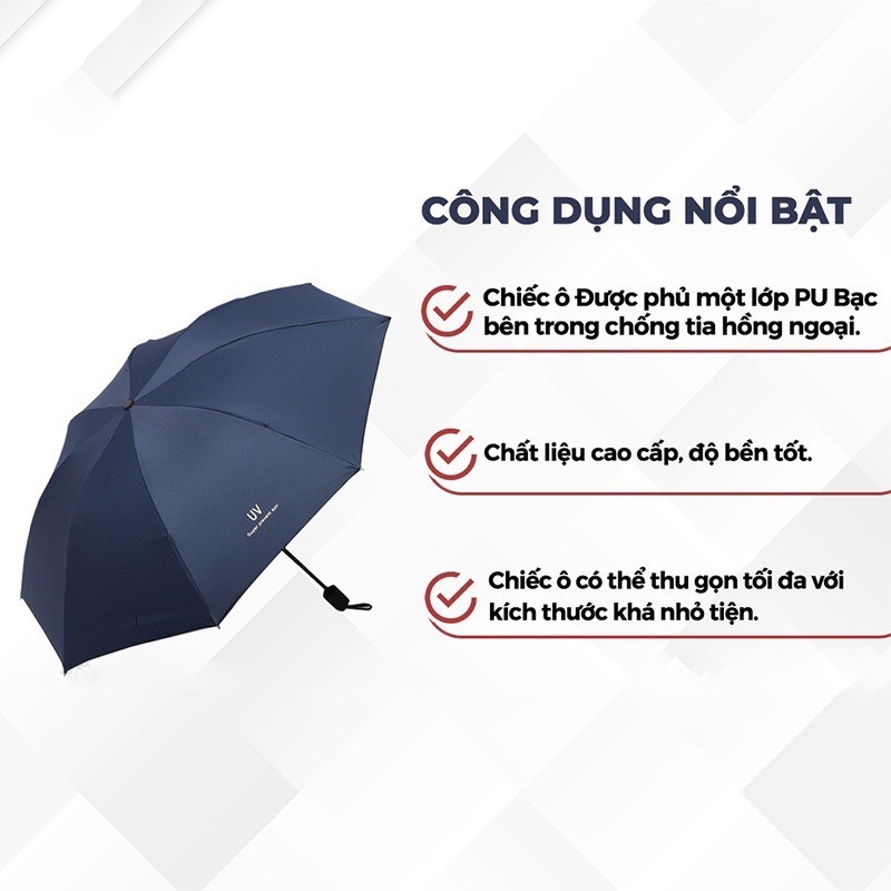 Ô che nắng, che mưa, dù chống tia UV gấp gọn cao cấp- hàng đẹp giao màu ngẫu nhiên