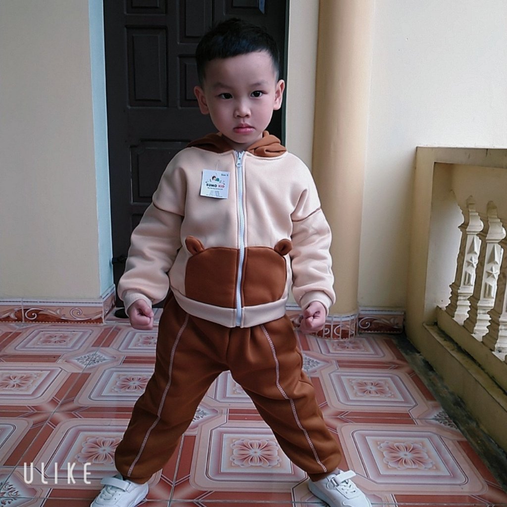 Bộ Thu Đông Dài Tay Cho Bé Trai Và Bé Gái, Bộ Nỉ In Hình Mặt Cười Chất Nỉ Bông Cho BéTừ 6-27kg