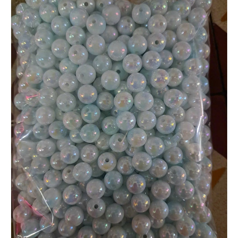 10gam khoảng 34 viên Hạt nhựa đa sắc lấp lánh size 8mm xỏ vòng tay, trang sức, DIY