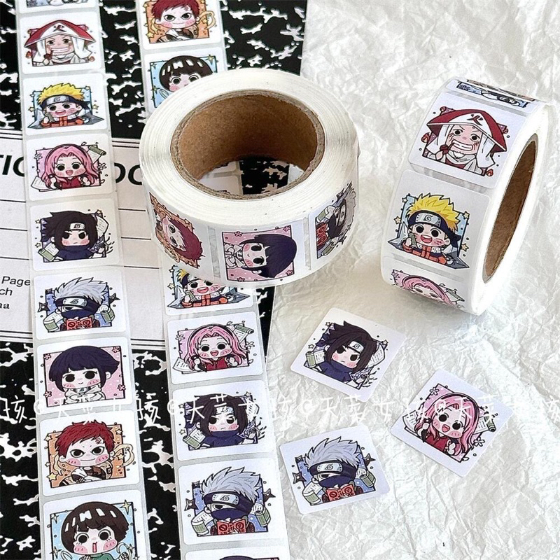 Cuộn 500 hình dán/ Miếng Dán/Sticker Naruto Trang Trí Mũ Bảo Hiểm, Điện Thoại, Đàn Guitar, Xe, Sổ, Laptop