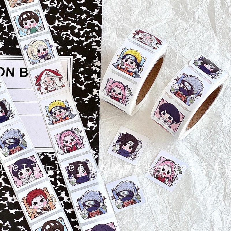 Cuộn 500 hình dán/ Miếng Dán/Sticker Naruto Trang Trí Mũ Bảo Hiểm, Điện Thoại, Đàn Guitar, Xe, Sổ, Laptop