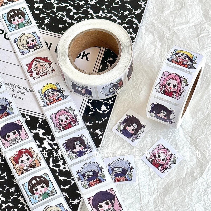 Cuộn 500 hình dán/ Miếng Dán/Sticker Naruto Trang Trí Mũ Bảo Hiểm, Điện Thoại, Đàn Guitar, Xe, Sổ, Laptop