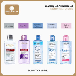 Nước tẩy trang loreal, 3 in 1 l'oreal micellar water 95ml
