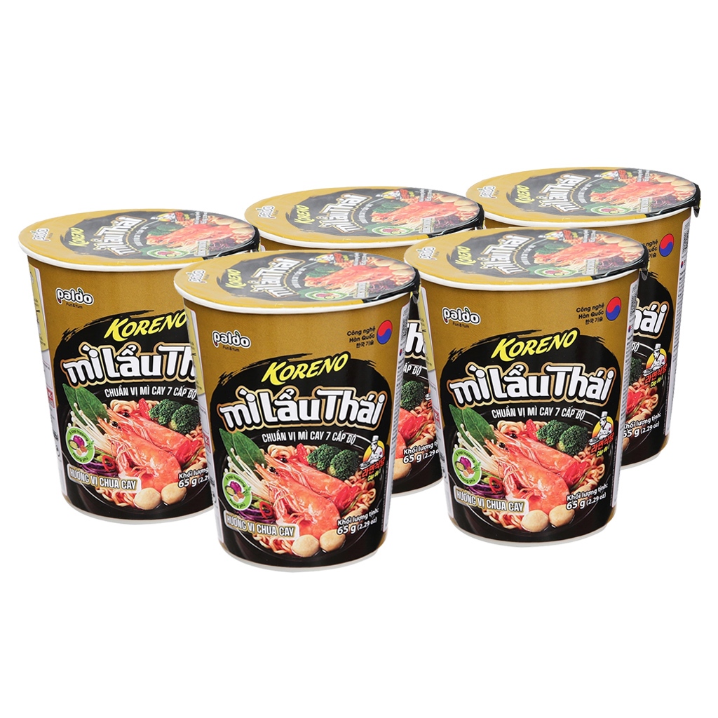 Mì lẩu Thái Koreno hương vị chua cay ly 65g