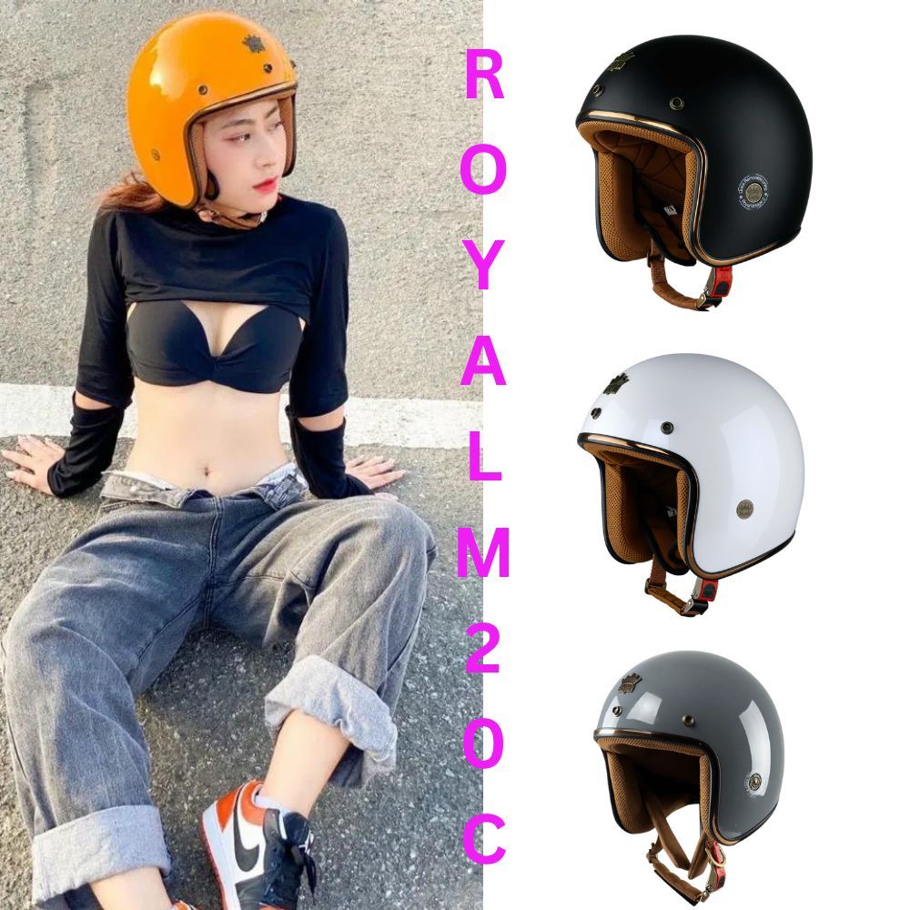 MŨ BẢO HIỂM DÀNH CHO NGƯỜI ĐI XE MÁY 3/4 ĐẦU ROYAL M20C GỌN GÀNG, PHONG CÁCH CÁ TÍNH