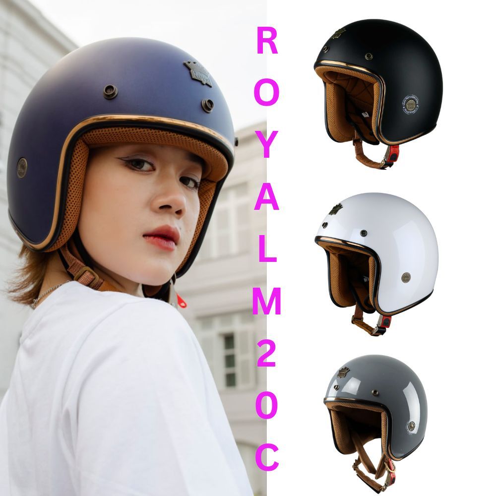 MŨ BẢO HIỂM DÀNH CHO NGƯỜI ĐI XE MÁY 3/4 ĐẦU ROYAL M20C GỌN GÀNG, PHONG CÁCH CÁ TÍNH