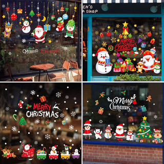  Decal Noel dán cửa kính decal hút tĩnh điện trang trí Noel decal hình dán ngộ nghĩnh trang trí cửa kính Giáng sinh 