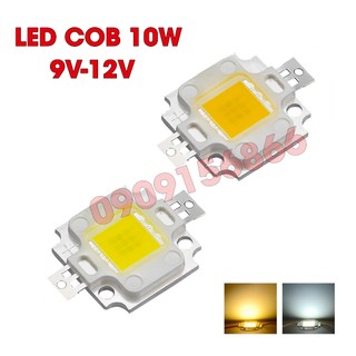 Mắt led pha cob 12v 10w - xanh lá - xanh dương - đỏ - trắng - vàng