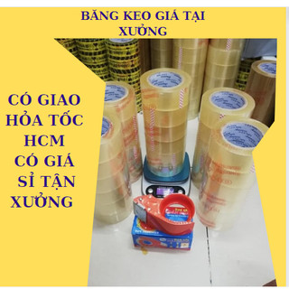  5 cây băng keo trong 1.8kg 200yard tặng dao cắt   hàng lõi giấy 5li chất lượng  