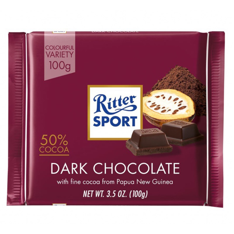 SOCOLA RITTER SPORT ĐỨC 100G FINE MILK/ RAISINS HAZELNUTS/  DARK CHOCOLATE 61% 74% 81%
