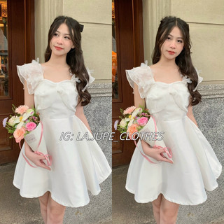 [ Ảnh Thật / Sẵn] 🌿ĐẦM TRẮNG TIỂU THƯ ĐÍNH HOA SANG CHẢNH *LOVELY DRESS*