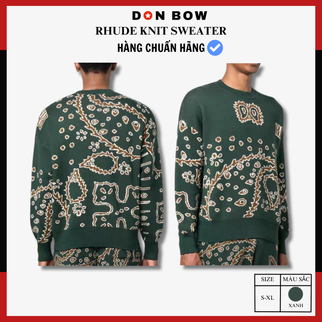 [DONBOW][HÀNG CHUẨN HÃNG] [BẢN HOÀN THIỆN NHẤT] [BEST QUALITY] Áo Len RHUDE knit sweater