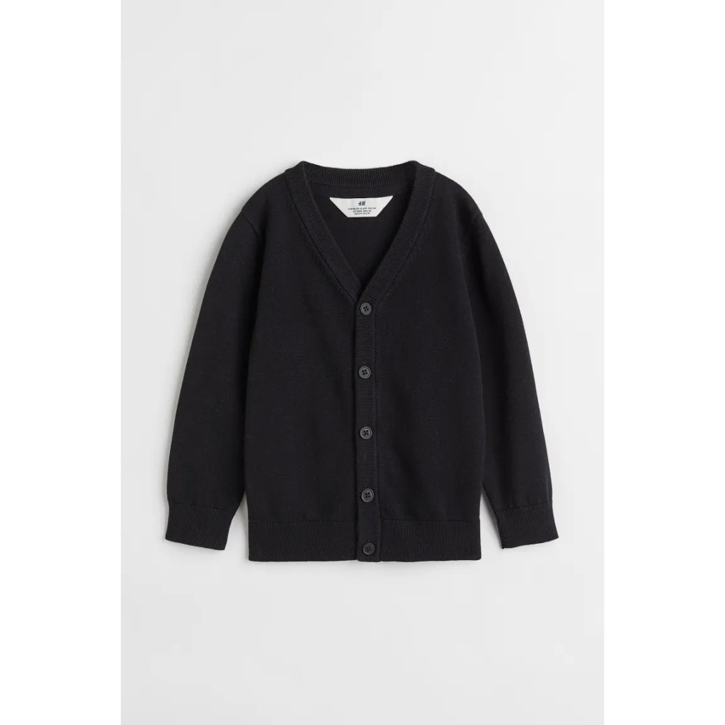 Áo len đen navy cardigan đen/navy bé trai HM H&M_hàng chính hãng authentic