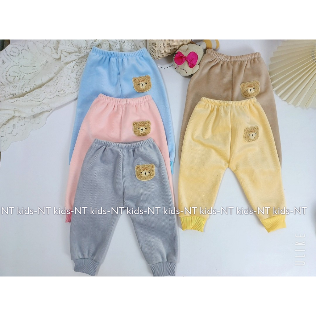 Quần dài cho bé trai bé gái chất nhung dày dặn không xù LYBABY QCD23