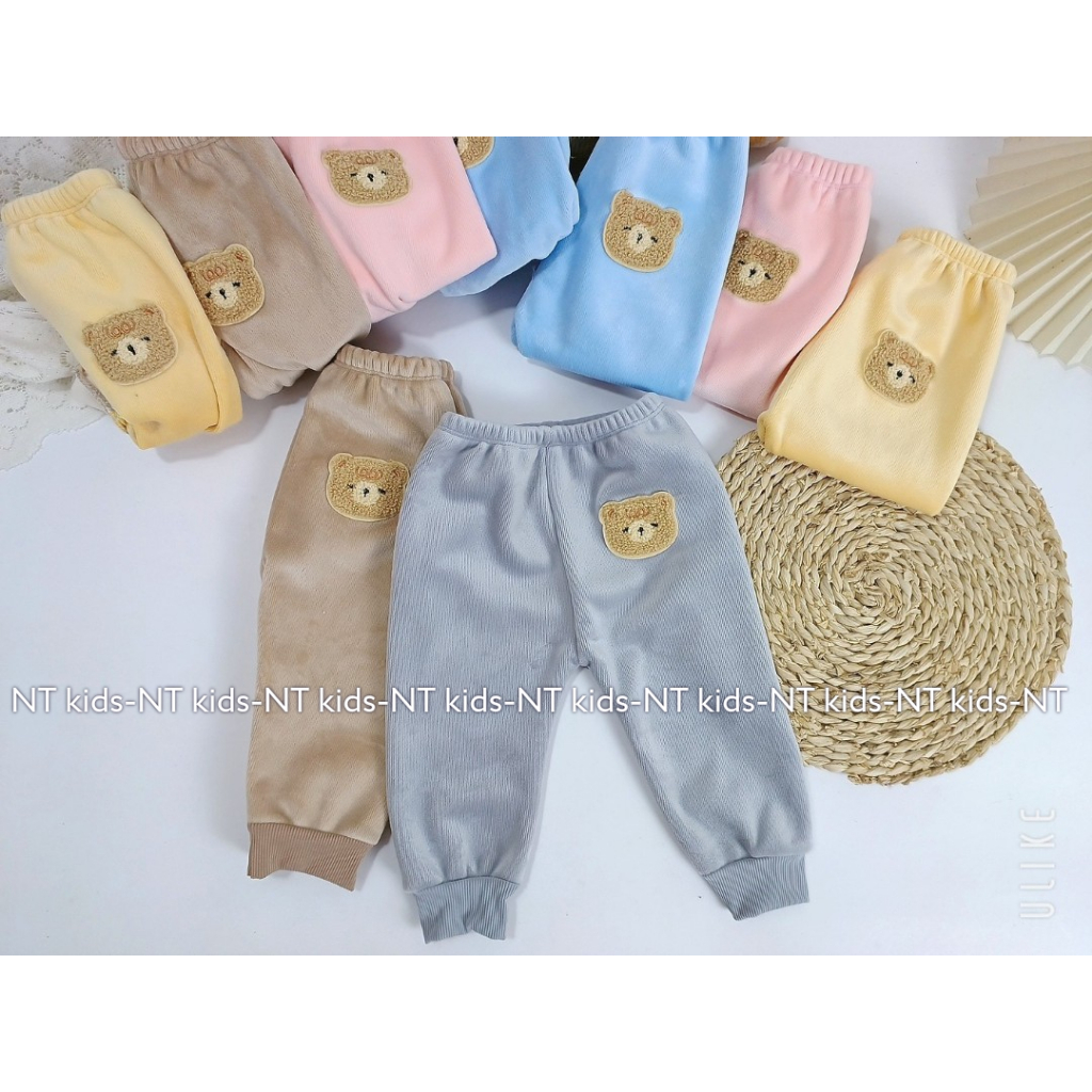 Quần dài cho bé trai bé gái chất nhung dày dặn không xù LYBABY QCD23
