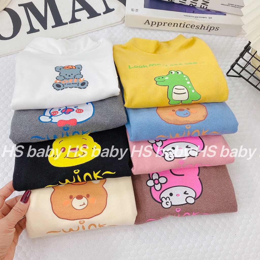 Áo Giữ Nhiệt Cho Bé Trai, Bé Gái Basic Chất Liệu Bozip Trơn Cổ Cao 3 Phân - LYBABY - AP23