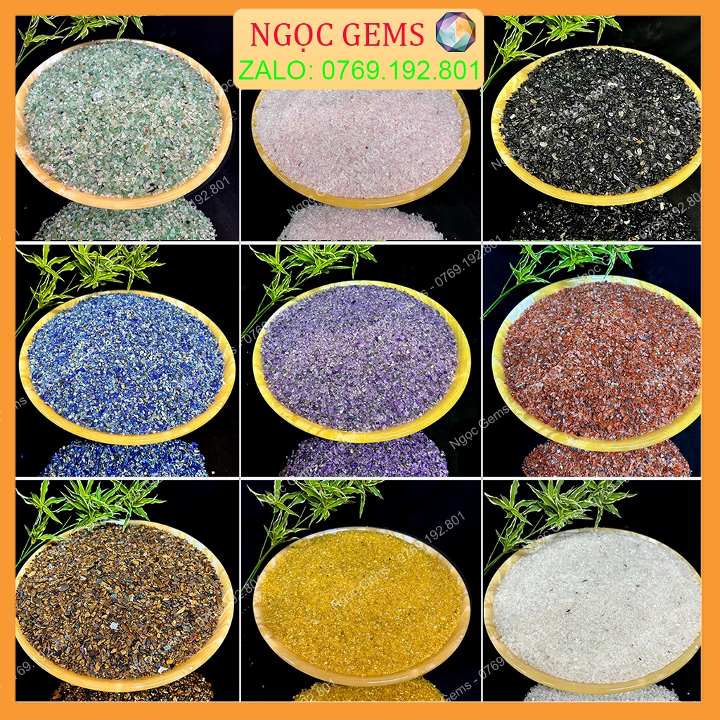 Đá Vụn Tự Nhiên Loại Nhỏ Mịn Nhiều Màu Sắc Túi 100gr , Đá Phong Thuỷ Trang Trí Loại Vụn Cát