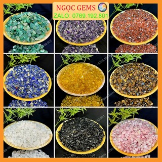 Đá vụn tự nhiên nhiều màu sắc túi 100gr , đá phong thuỷ trang trí