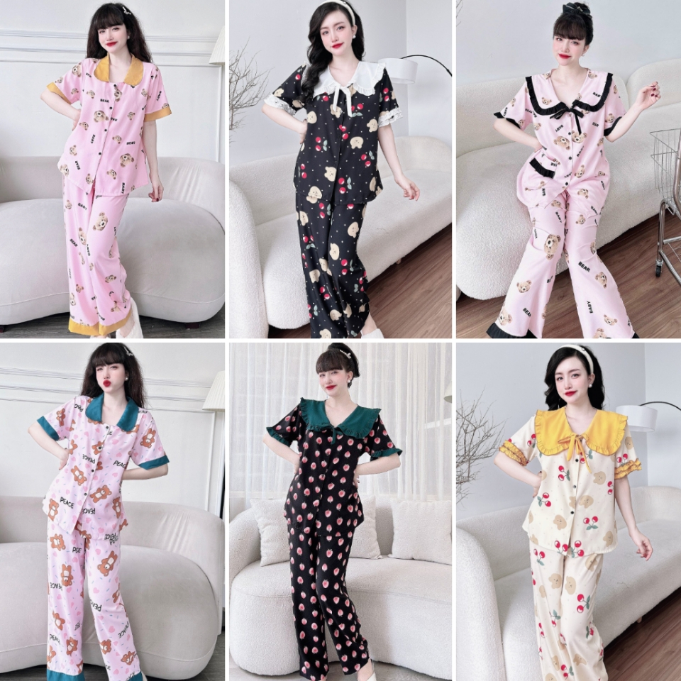 Đồ Bộ Ngủ Dài Lụa Nhật Pijama Bigsize 50-100kg Đồ Bộ Mặc Nhà