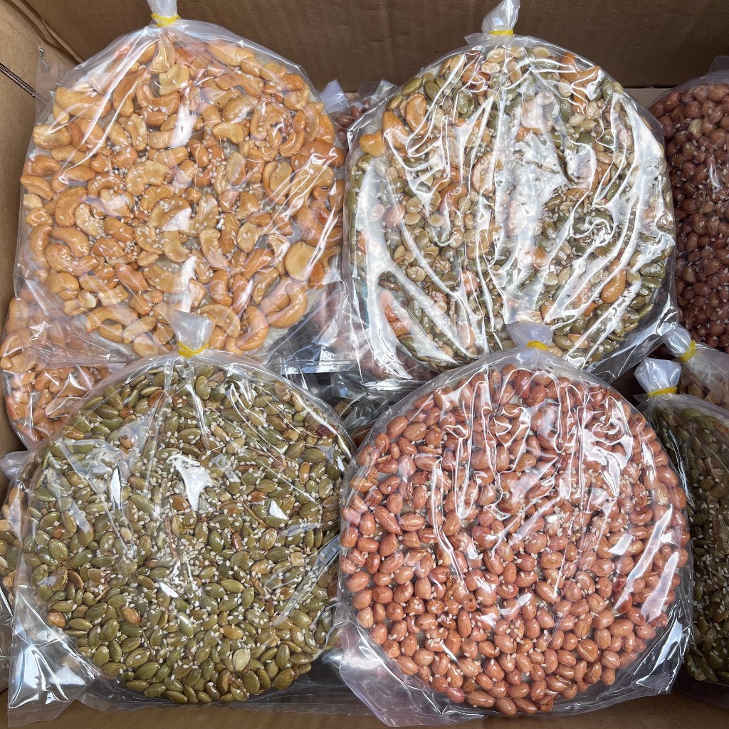 Gói lớn 17cm - Kẹo hạt điều, hạt bí, đậu phộng, kẹo thập cẩm giòn thơm ngon